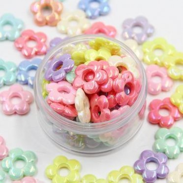 镂空梅花 diy儿童串珠材料 糖果珠 AB彩珠子散珠 亚克力珠子