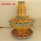 30-36cm景泰蓝加厚木炭铜火锅 纯铜紫铜火锅炉 黄底双龙 木炭火锅