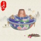 玺珺龙铜艺品厂现货批发 景泰蓝电磁锅蓝底牡丹 电磁锅 火锅定制