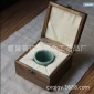 可定制方形桐木包装盒**茶杯木制盒铜扣麻布海绵内衬礼品盒